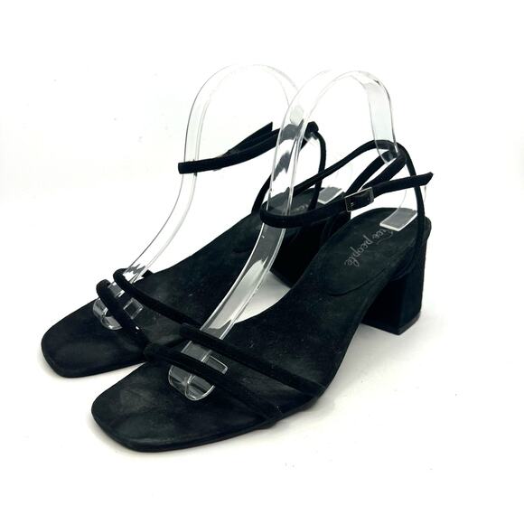 Free People Black Ankle Strap Sandals Women's 10 US - Picture 1 of 9
